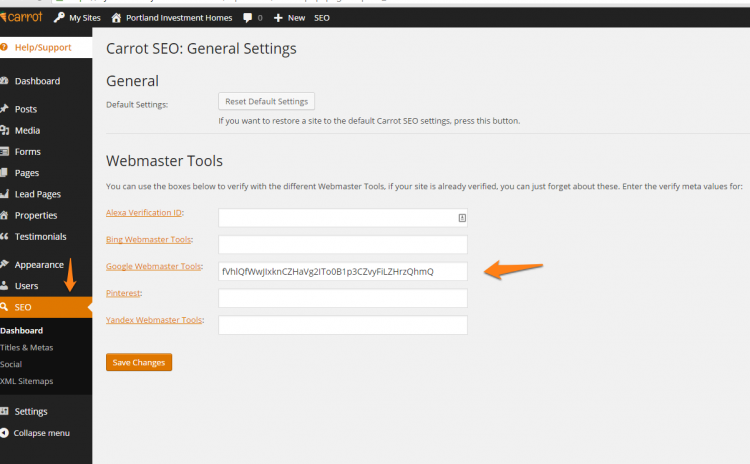 Add HTML Tag in SEO on Carrot Site